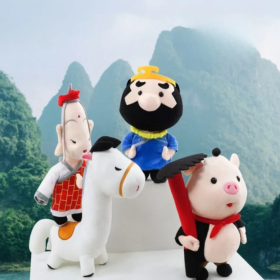 Plush Stuffed Animals Toy Journey To The West Doll 35cm Monkey King Tang Monk 5 Masters and Disciples Kawaii Plush Birthday Gift