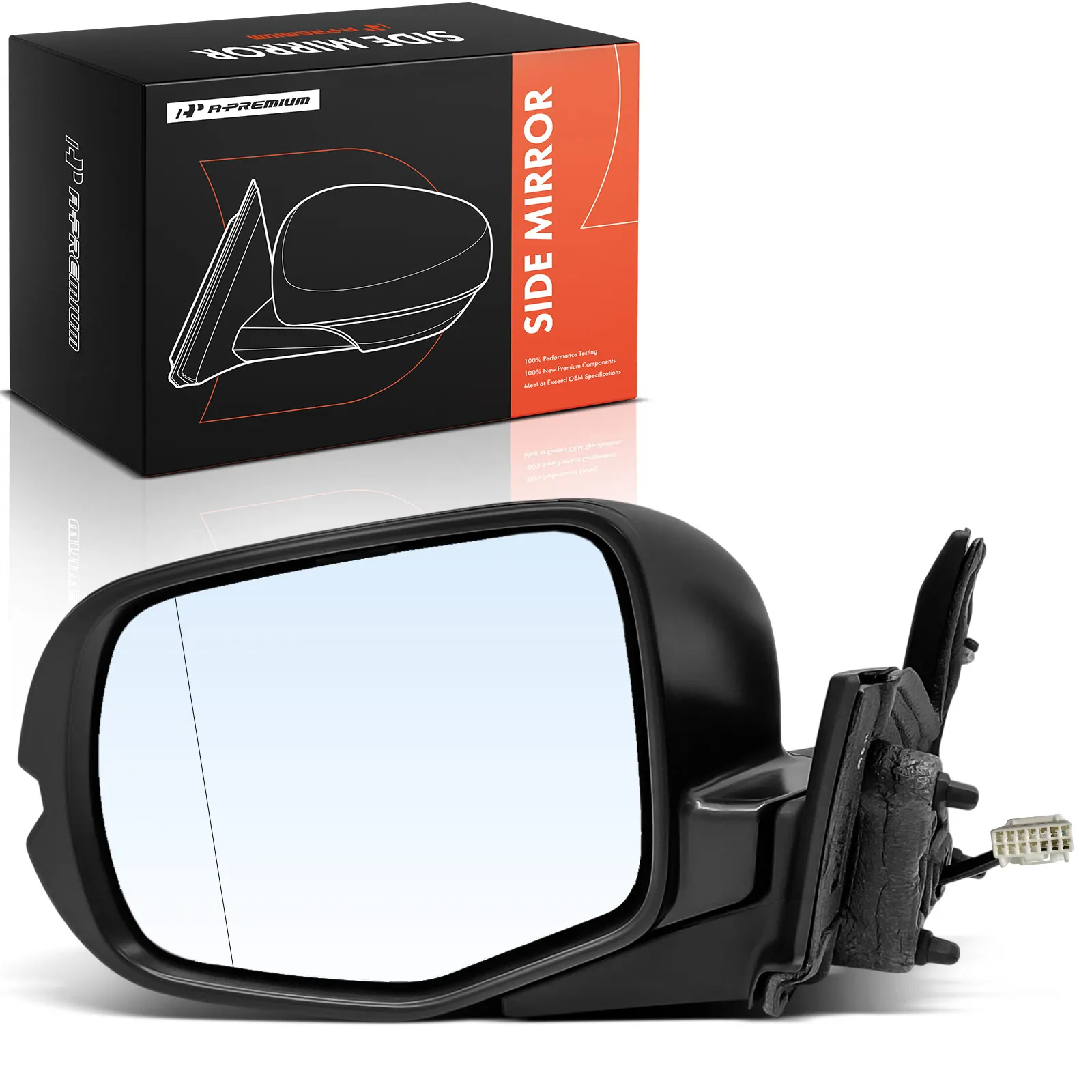 A-Premium Driver Side Power Door Mirror for Honda Pilot 2016 Manual Folding Smooth Black