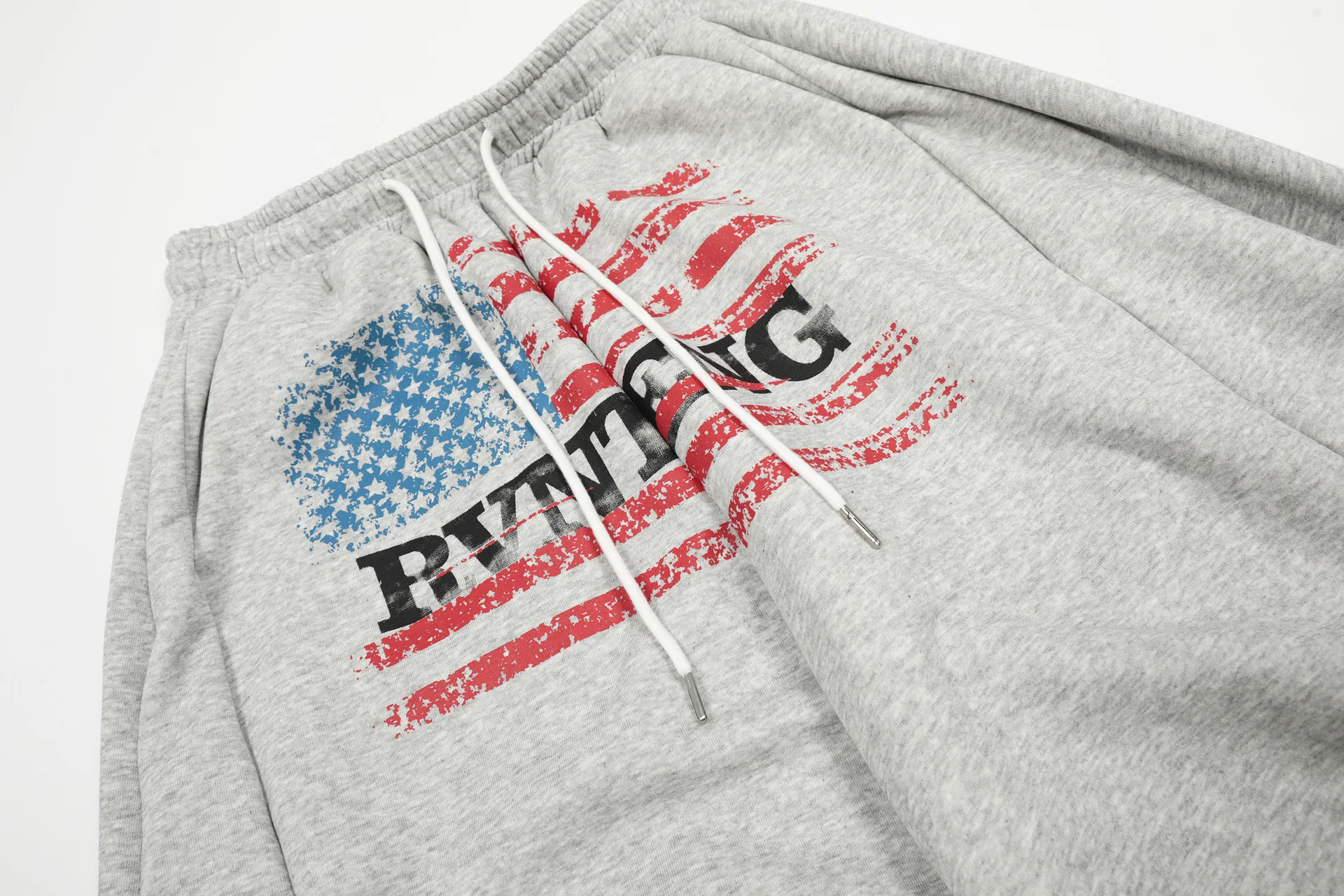 High Street Elastic Waist Pants Men's New Retro Paratrooper Curved Knife Casual Loose and Drooping Feeling Sports Wide Leg Pants