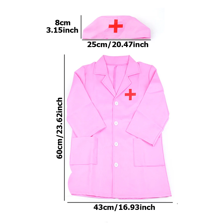 1 set bambini cosplay uniforme da dottore uniforme da infermiera bambini creativi finta giocattoli gioco di ruolo giocattoli da dottore regalo per i bambini