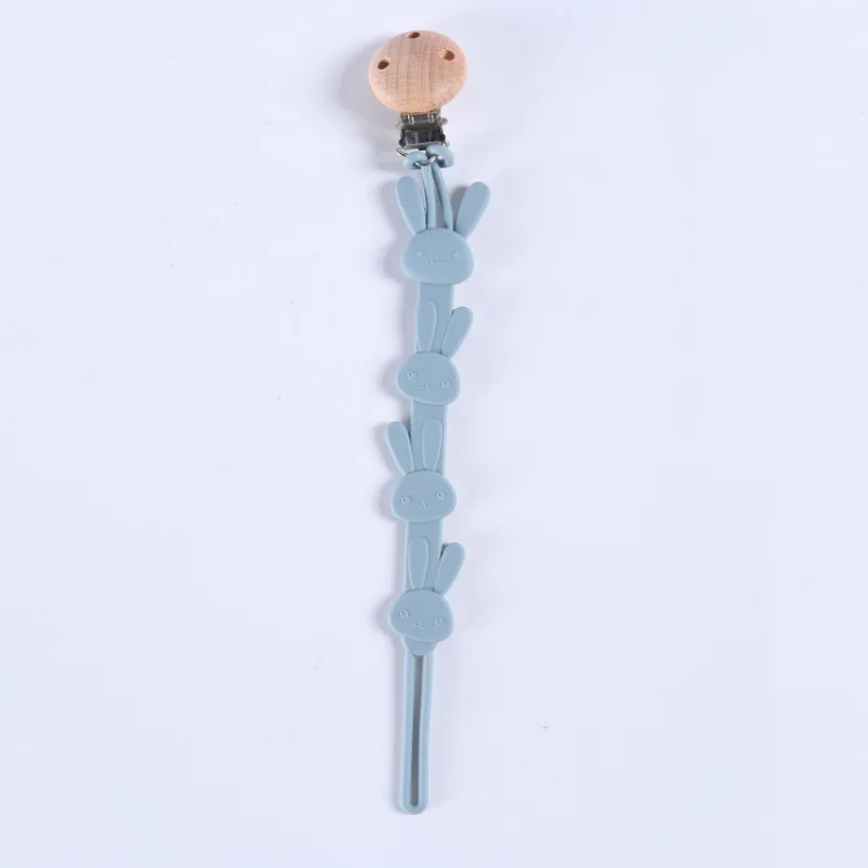 Baby Pacifier Clips Soft Silicone Baby Pacifier Chain Cute Cartoon Pacifier Clip Rabbit Shaped Toys Holder Chain Clip Baby Gifts