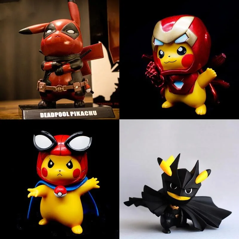 Pokemon Pikachu Action Figure Model Anime Cartoon Fashion COS Spiderman Iron Man Batman Car Desktop Room Decoration Toys Gifts