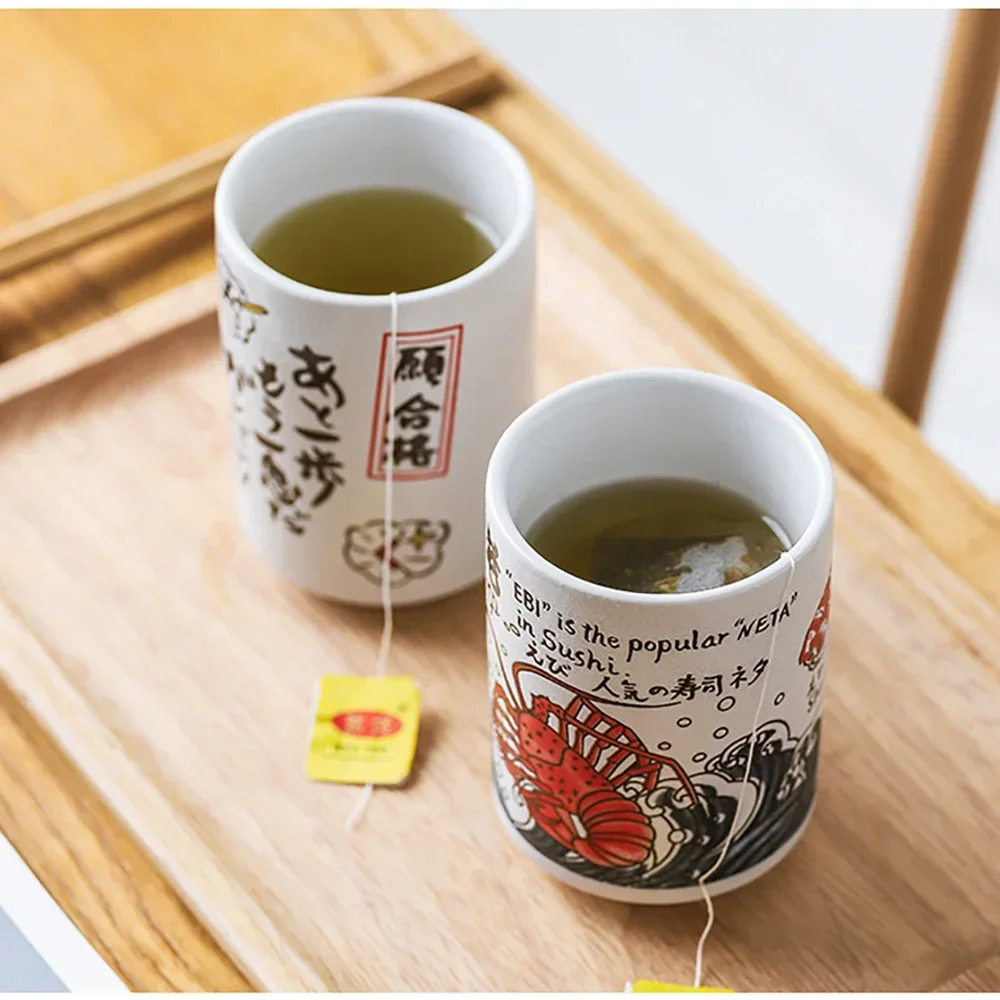 Japanese Impression Ceramic Mugs Creative 300ml Tea Wine Sushi Cup Restaurant Furnishing Articles Travel Gift for Friend