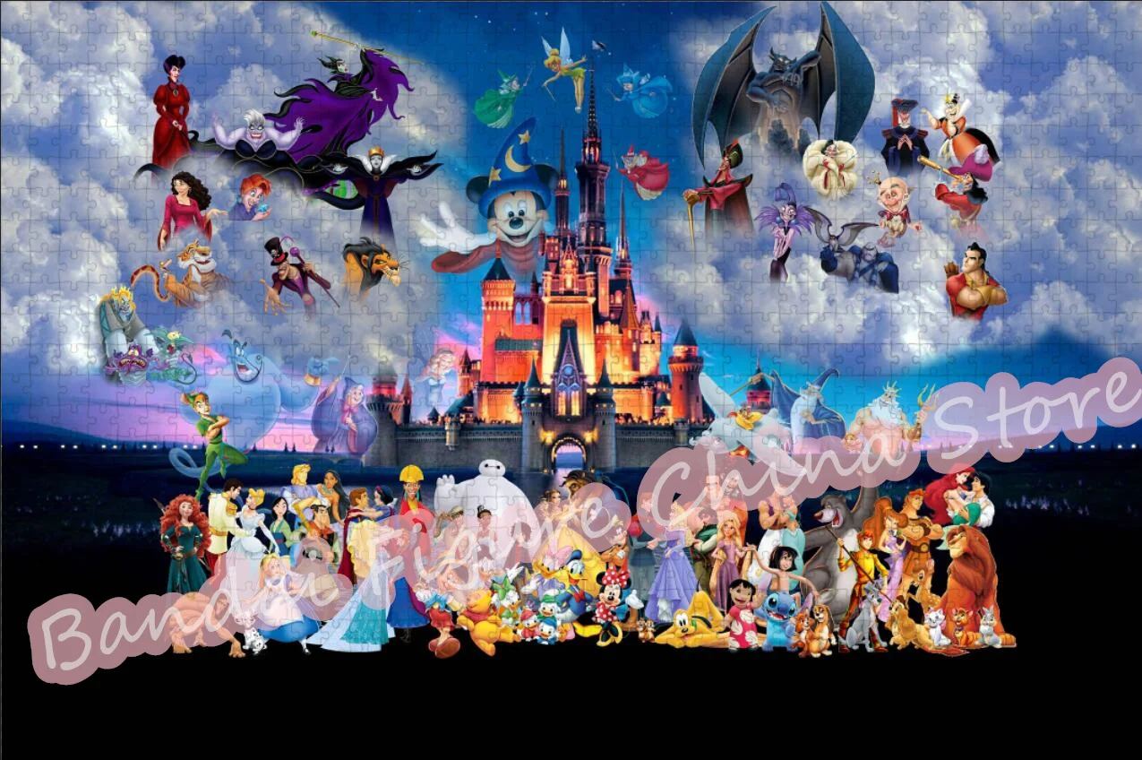 Disney Queen Villaina Print Puzzle 300/500/1000 Pieces Cartoon Movie Bad Characters Jigsaw Puzzle Kids Game Festival Gifts