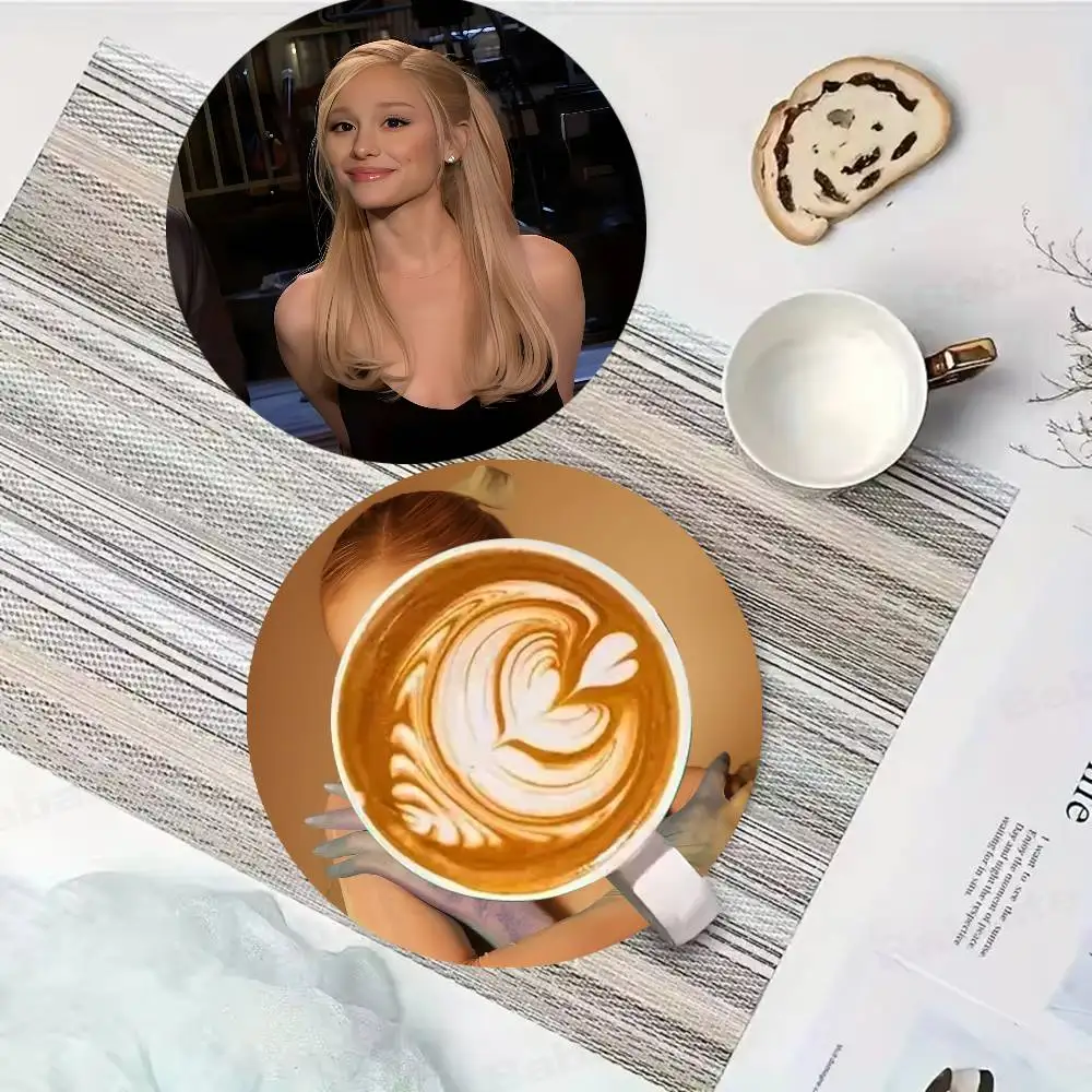 Pop Singer Ariana-G-Grande Coasters Suitable for daily family gathering decoration, kitchen, anti-slip wooden coasters