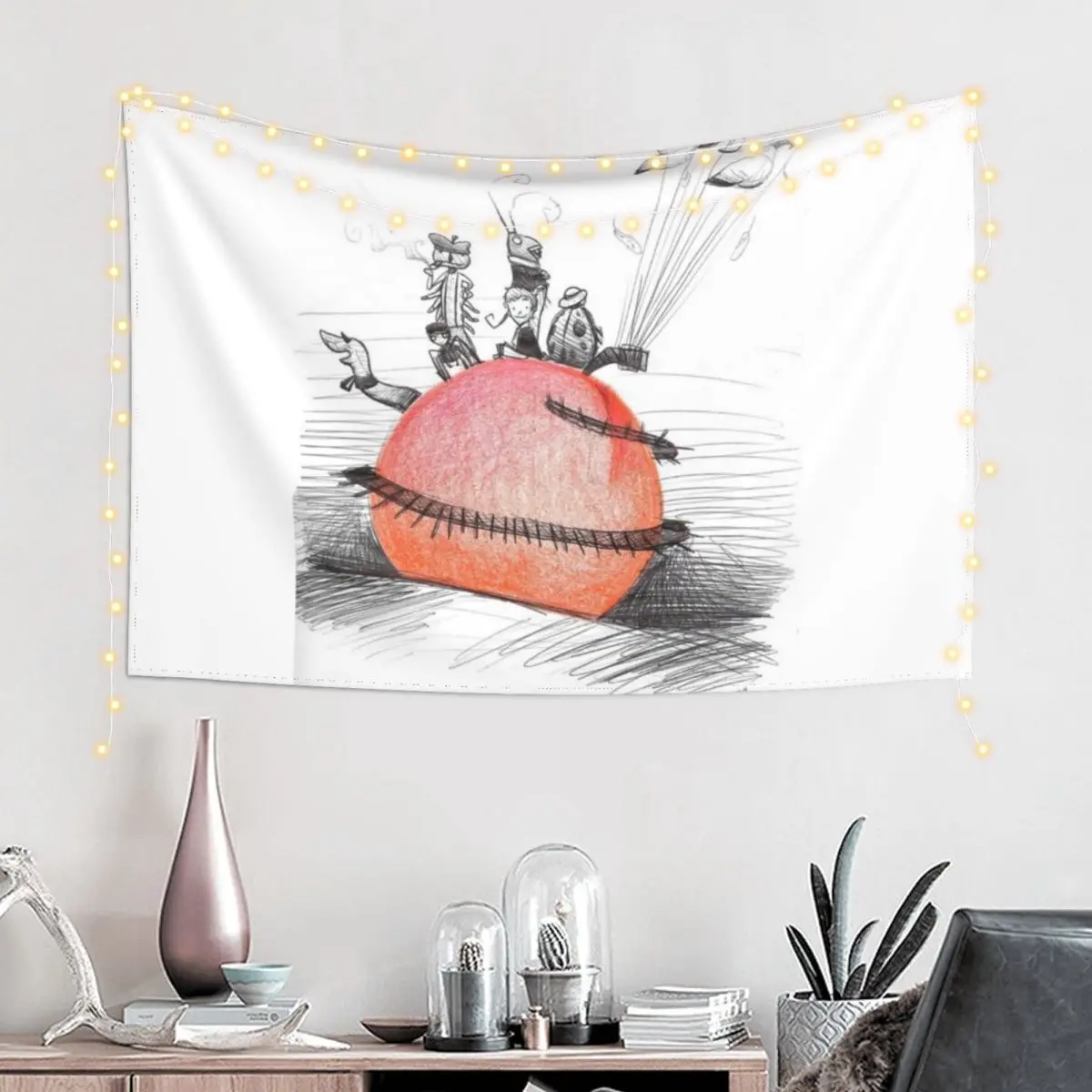 James and the really big peach Tapestry Decorations For Room Wall Carpet Wall Mural Tapestry