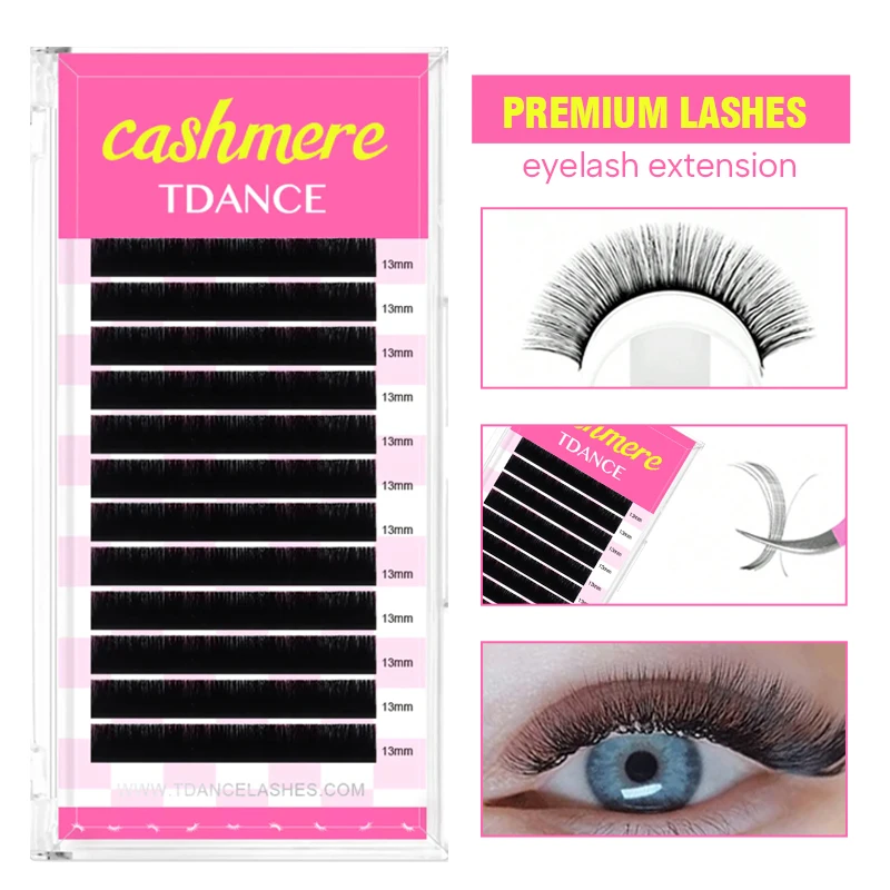 TDANCE Kaschmir-Wimpernverlängerung, supermattschwarz, klassische Wimpernverlängerung, individuelle Volumen-Wimpern für professionelle Nerzwimpern – Detail 4