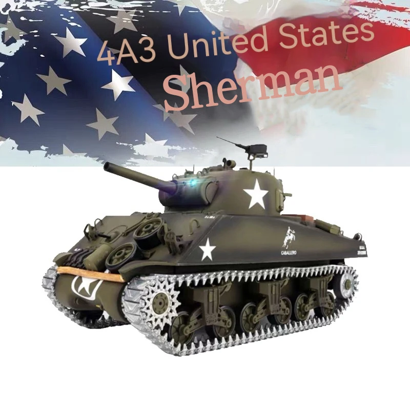 Us Army M4a3 Sherman 1/16 Henglong 3898 Remote Control Tank Rc Simulation Shooting Military Combat Vehicle Adult Boys Toy