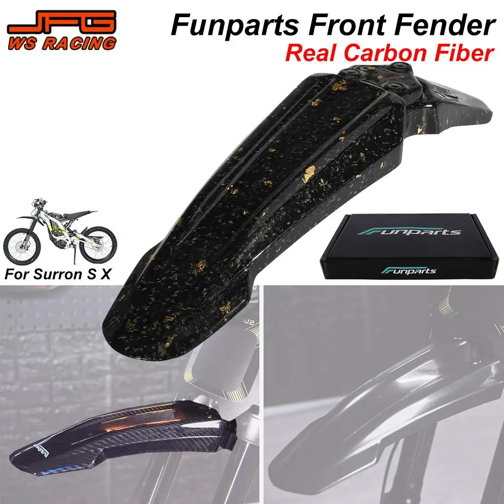 

Funparts Front Fender Carbon Fiber Motorcycles Mudguard Cover For Surron Sur Ron Lightbee Light Bee X S L1E Electric Bike Parts