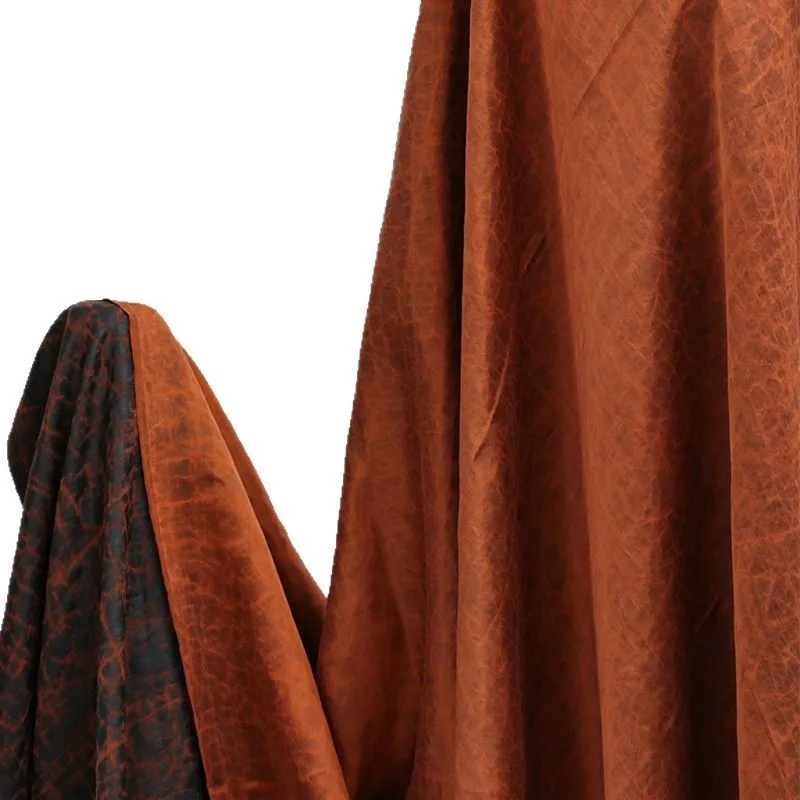 Caramel-colored plain satin with crack pattern traditional Xiangyunsha fabric designer's