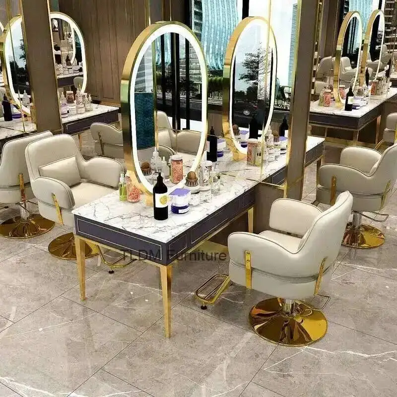 كرسي الحلاق تصفيف الشعر صالون الأثاث الكامل كراسي مانيكير الجمال الرجال الحلاقة سيلا باربيريا الوشم المساعد JGY #5