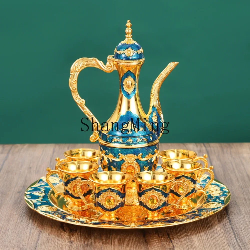 

CL retro light luxury wine set zinc alloy Baijiu cup wine dispenser household wine set jug high-end ornament