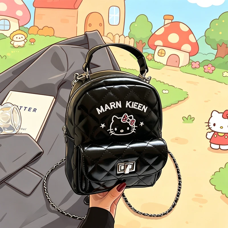

Hello Kittys Backpack Anime Fashion Packet Girl New All-Match Shoulder Bag Bags for Woman Handbag Small Backpack Girl Gift