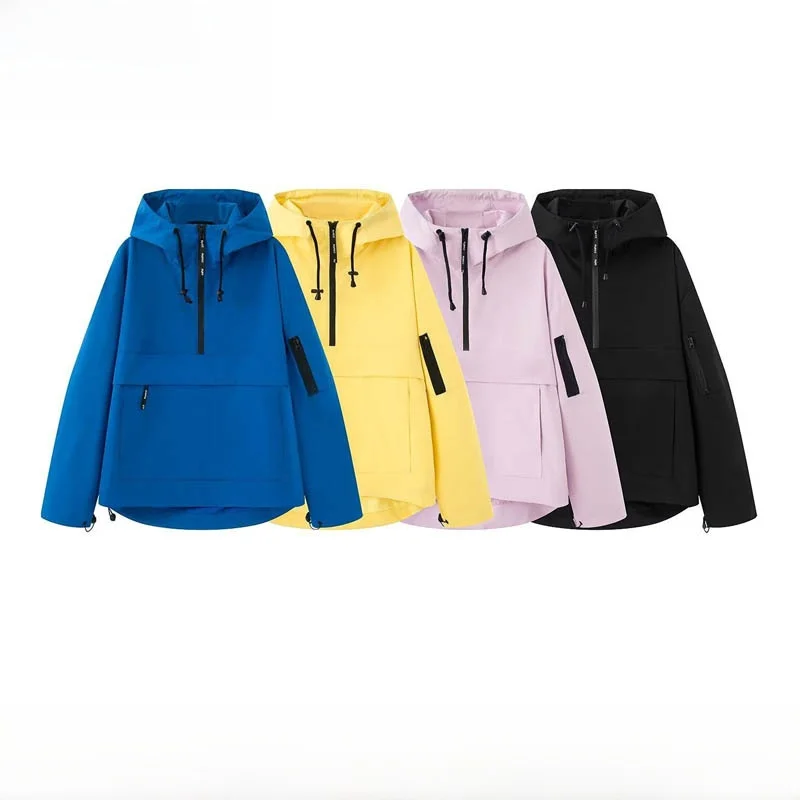 

Faionable Autumn Winter Women's Long Sve Hooded Loose Workwear Jaet Outerwear Versatile Polyester Fiber Commute Sle