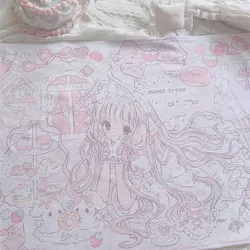 Kawaii Girl's Towel Bath Towel Pink Printed Cute Cartoon Absorbent Large Bath Towels Home Quick-Dry Short Plush Soft Towel