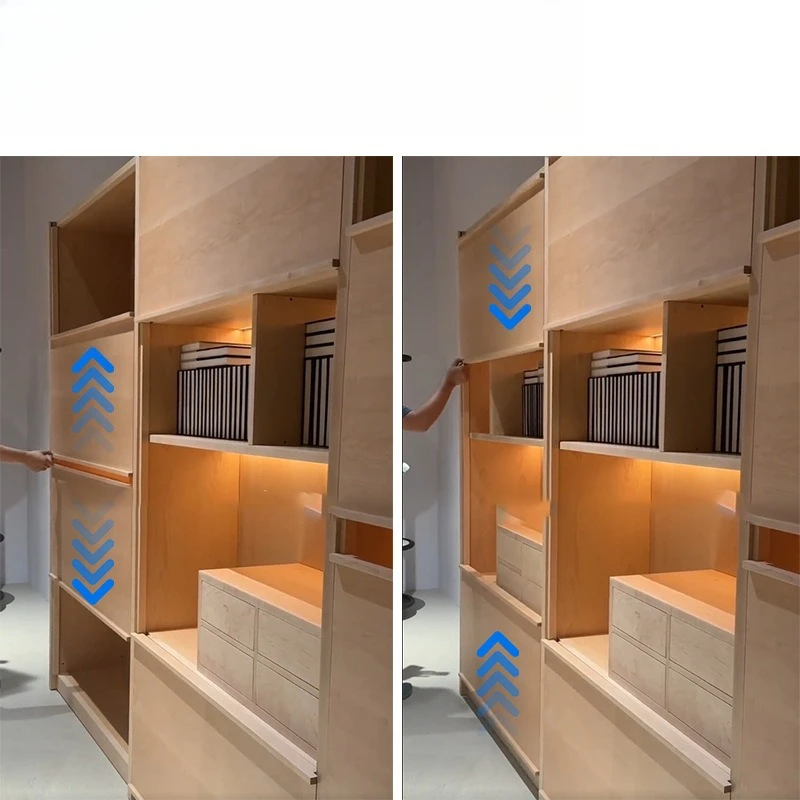 Mobile slide rail single random stop wall cabinet up and down hover track five accessories