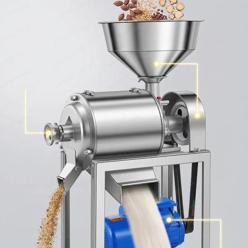 Household Grain Grinder Small Crusher, Stainless Steel Electric Mill for Whole Grains Beans Spices Kitchen Use