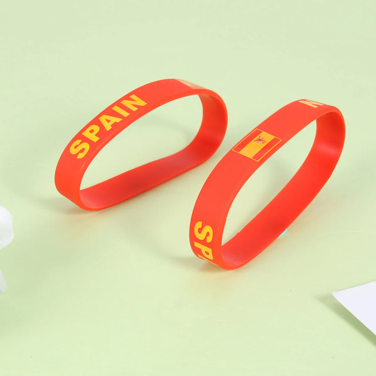 5 Pcs Country Flag Printed Bracelet Silicone Wristband Baseball Decorative Wristbands Toddler