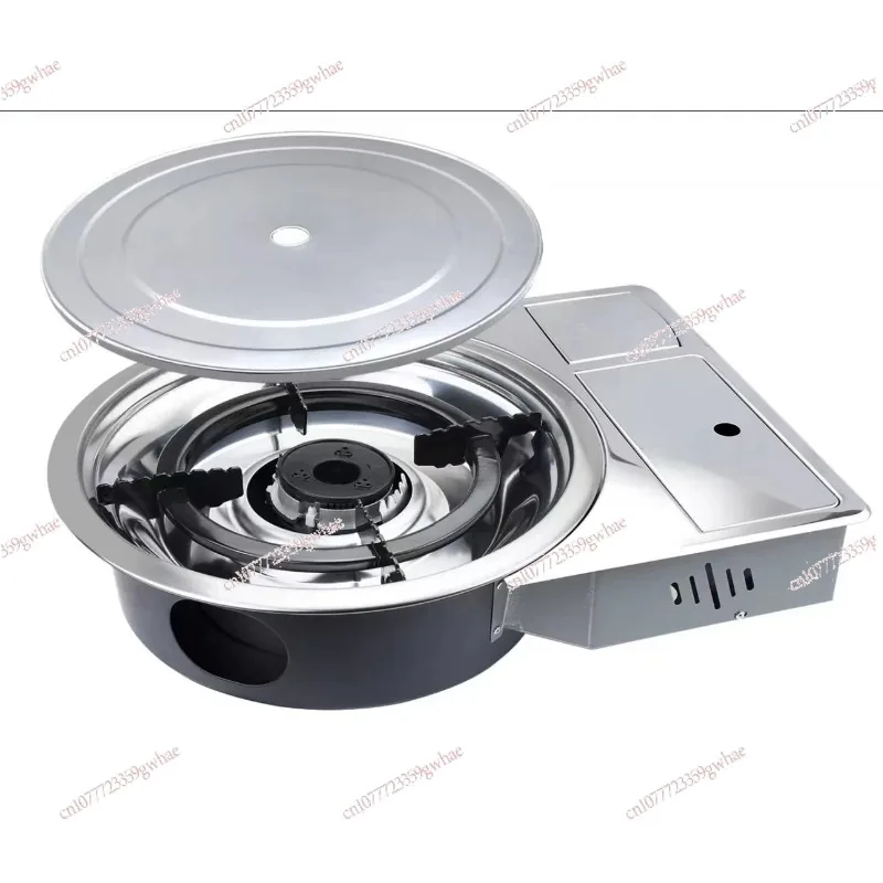 

Корейский коммерческий настольный встраиваемый газовый гриль для барбекю без дыма, для использования в помещении и на улице, из нержавеющей стали, для ресторанов