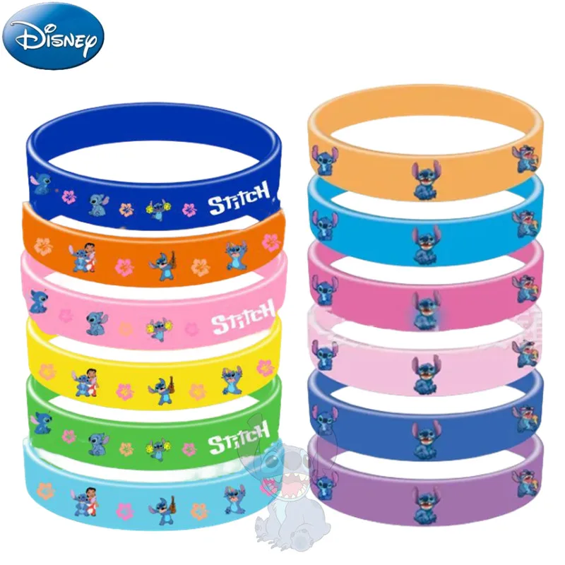 1/6pcs Anime Disney Stitch Silicone Bracelet Lilo & Stitch Kids Cartoon Figure Toys Bracelet Children's Wristband Bracelet Gifts