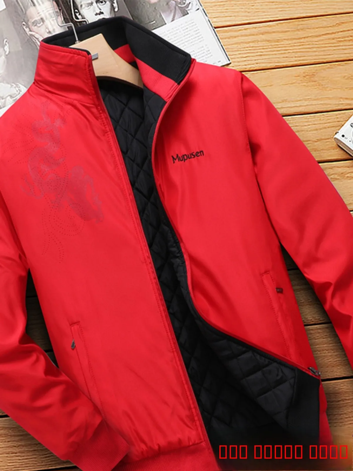 

Зимняя повседневная верхняя одежда из хлопка Thiened, двусторонняя, ветрозащитная, с воротником-стойкой, красная, для молодежи, модная