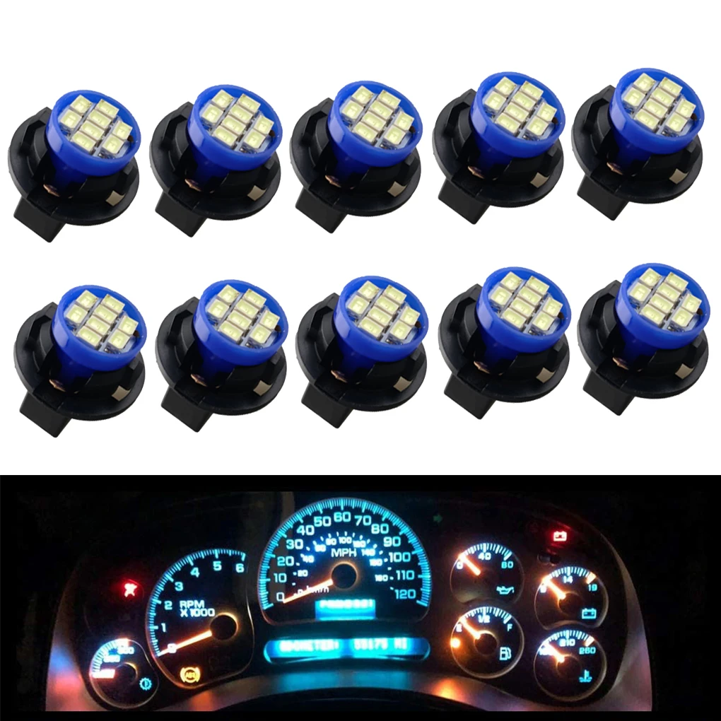 

Winetis 10Pcs T10 194 168 2825 LED Instrument Panel Gauge Cluster Dashboard Lights Bulbs Ice Blue with Twist Lock Socket 12V