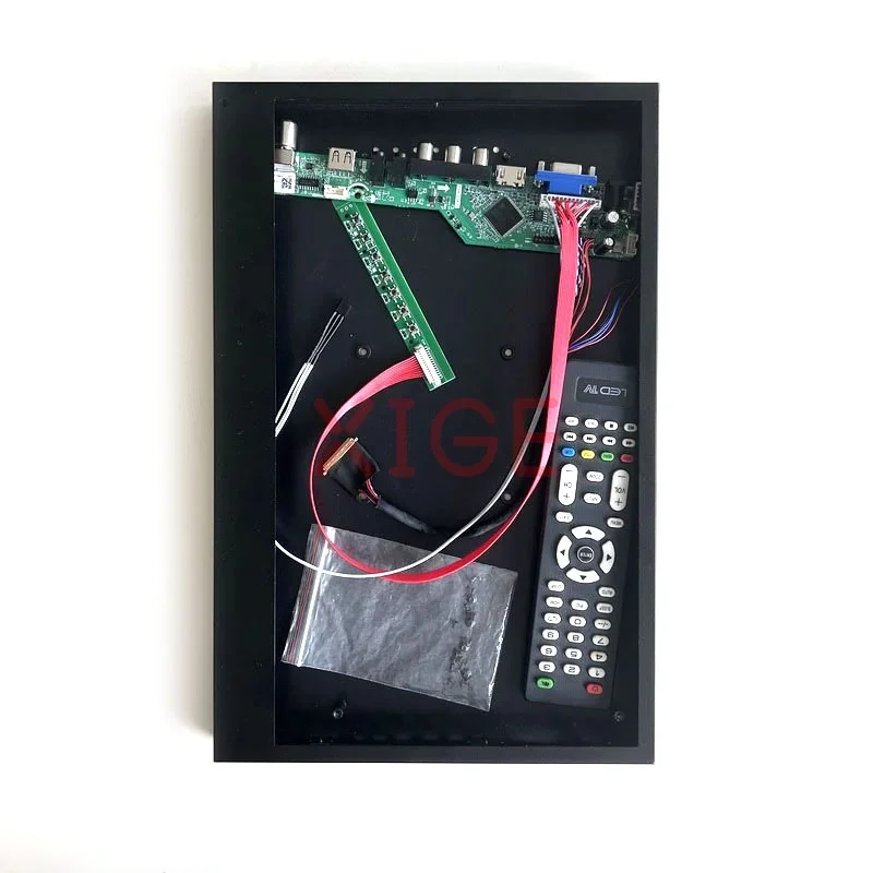 Fit B140XW01/B140XW04 Controller Driver Board+Metal Case Analog TV Signal Screen DIY Kit 1366*768 40Pin LVDS 14