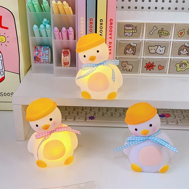 Animal LED Duck Night Light para quarto infantil - Lâmpada de cabeceira com sensor de toque para decoração de bebê