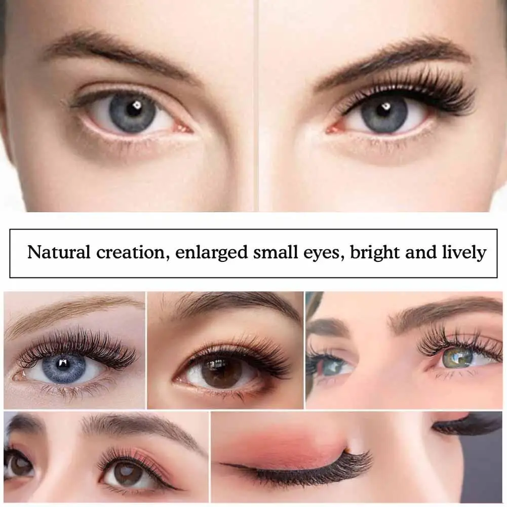 Glue-free Magnetic Eyelashes Natural 3D Eyelashes daily wear with clip reusable Curly Faux Lashes Makeup Tool