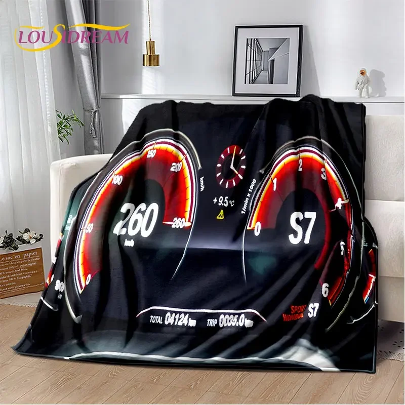 

3D Print Blanket Racing Car Dashboard Soft Plush QuiltThrow Blanket Living Room Bedroom Bed Sofa Picnic Children Sleeping Cover