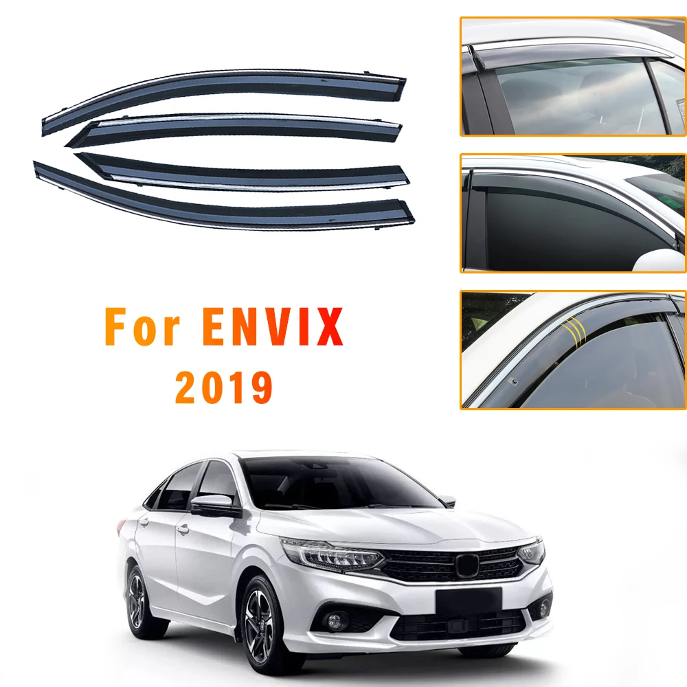 Window Sun Rain Visor Deflector Guard Car Styling  For Honda ENVIX 2019  Auto Accessories 4pcs ABS Plastic Awnings Waterproof