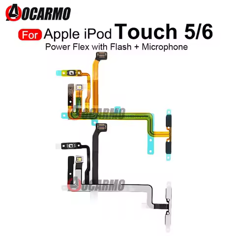 1Pcs Power On/Off Volume Buttons Flex Cable With Mic And Flash Light Replacement Repair Parts For Apple iPod Touch 5 6 5th 6th