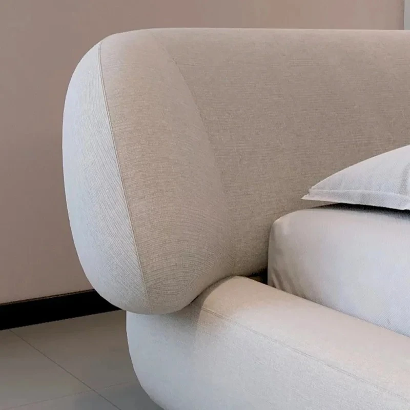 lt modern simple cream wind cotton and linen fabric surrounded by high-end large apartment bed master bedroom double bed