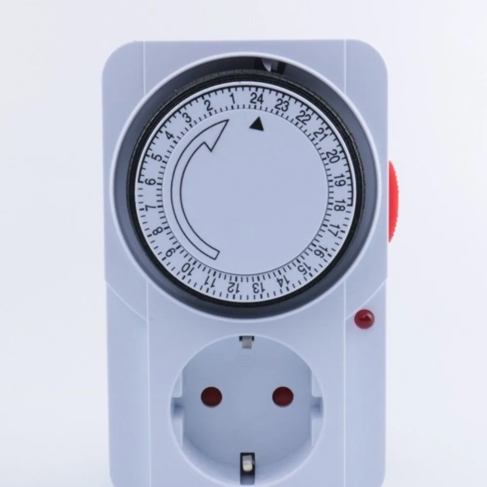 2/3-Pin Plug Energy Saving Timer Socket Energy Efficient 15 Minutes Intervals 24 Hour Segment Timer High Power Support
