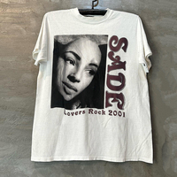Sade Sadai European and American Singer-songwriter Portrait Short-sleeved T-shirt Hiphop American Senior Half-sleeve