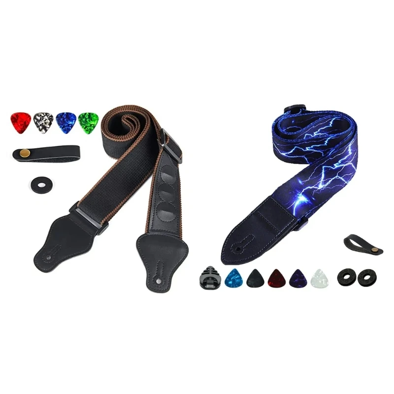Universals Guitar Strap Polyester Adjustable Length Strap for Acoustic or Electric Musical Instrument Accessories