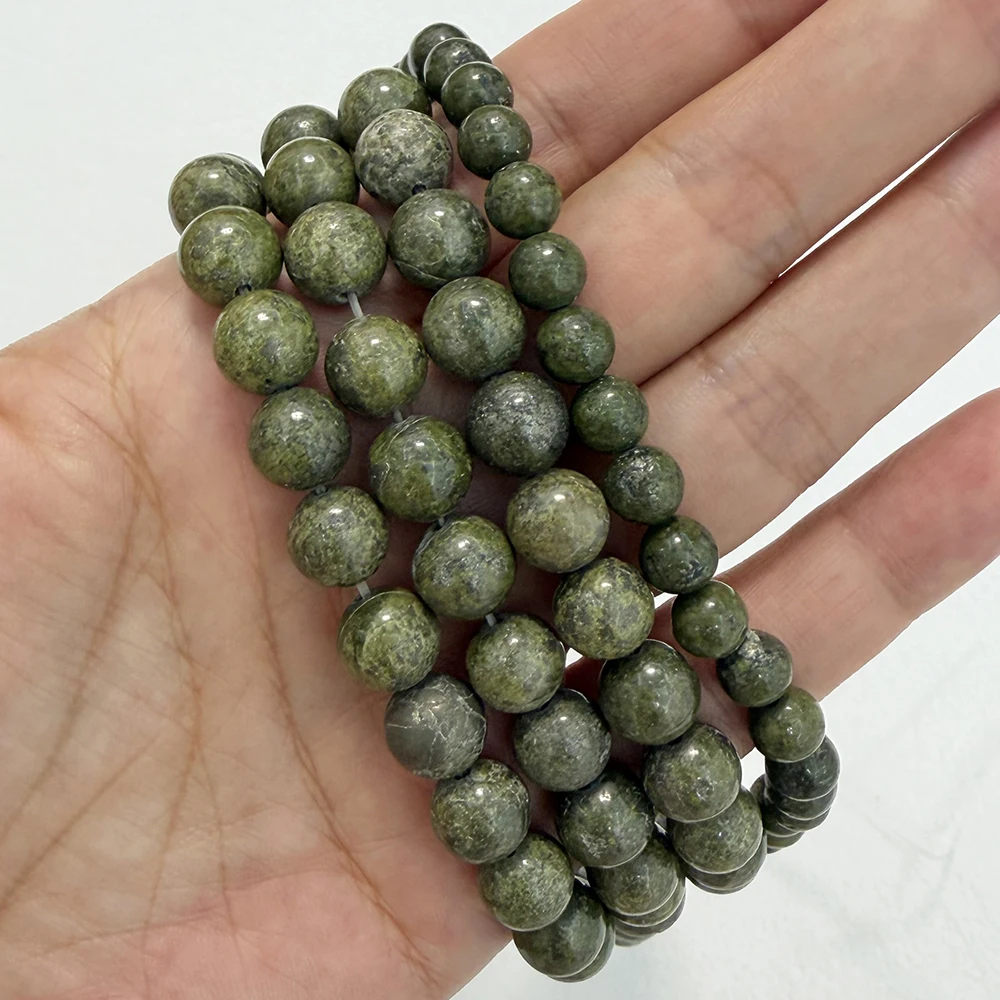 Natural Stone Green Lapis Lazuli Round Beads 15