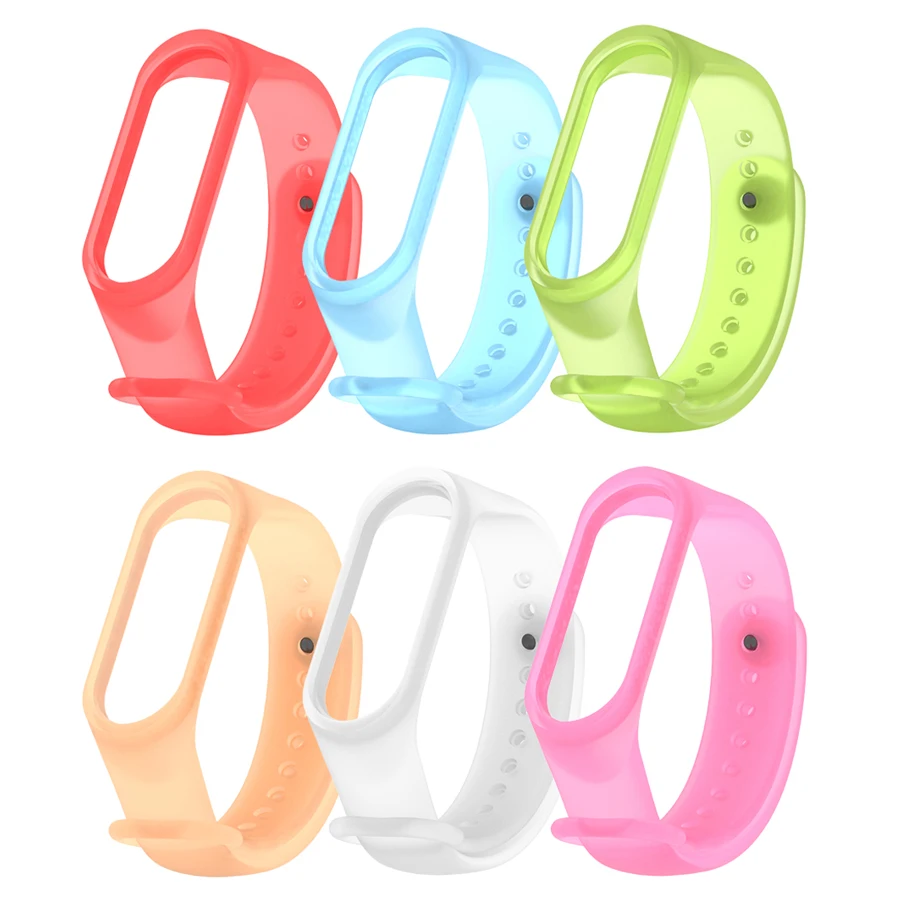 Transparent strap For xiaomi mi band 7 watchband smartwatch miband 7 strap silicone belt replacement bracelet on mi band 6 5 4 3