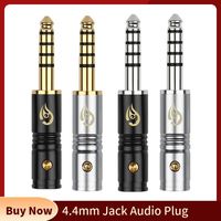 Audio Jacks 4.4mm Connector Balanced Interface Gold Rhodium 5 Poles Male Plug 4.4 Jack For NW-WM1Z/A Earphones Wire Black Silver