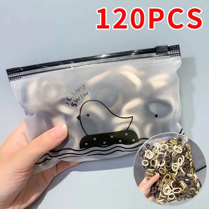 120Pcs Coffee-Colored Mini Hair Ties + Zipper Bag, Non-Slip and Won'T Pull Hair, 1.98cm Ultra-Thin Ponytail Clips, Perfect for Girlfriends' Gatherings/Birthday Parties, Great Item for Styling and Beauty Looks, Birthday | Independence Day | Labor Day | Thanksgiving Day | The Perfect Gift for Christmas and Other 11 Major Holidays.