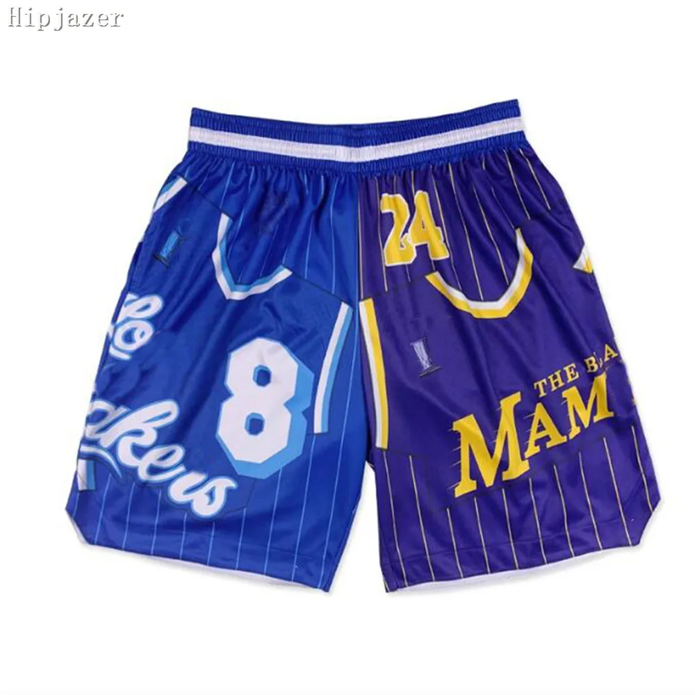 2024Men  Basketball Shorts  24# 8# European American Style Slam Hiphop Street   Basketball Shorts  Training    Running Shorts