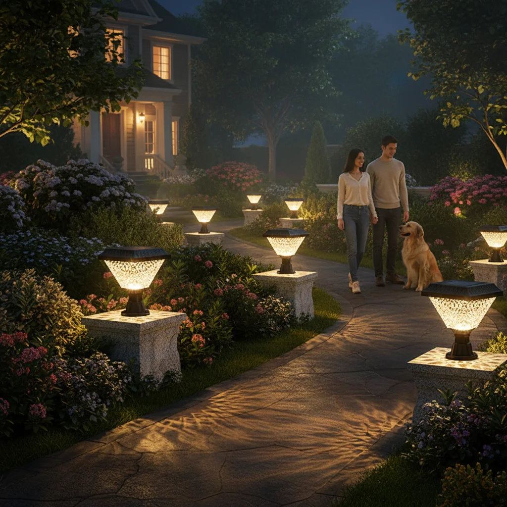 タイマーが付いている太陽光は街灯の屋外の別墅の庭園のポスト明るい洪水ランターンを防水させた太陽電源装飾を導きました