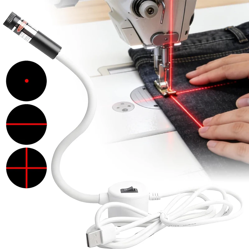Lumière de positionnement magnétique pour machine à coudre, accessoires de couture pour scie à onglet laser, guide de couture pour ligne droite/croisée/point rouge