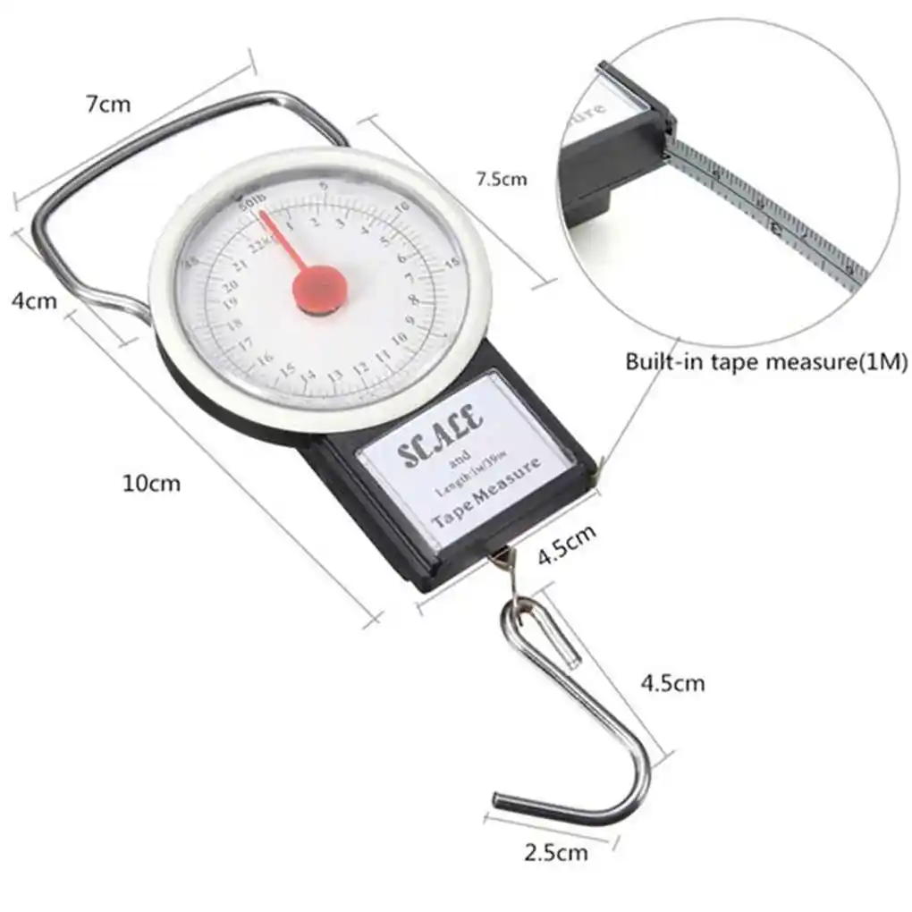 Weight Scale Pointer Balance Travel Tape Measure Handheld Steelyard