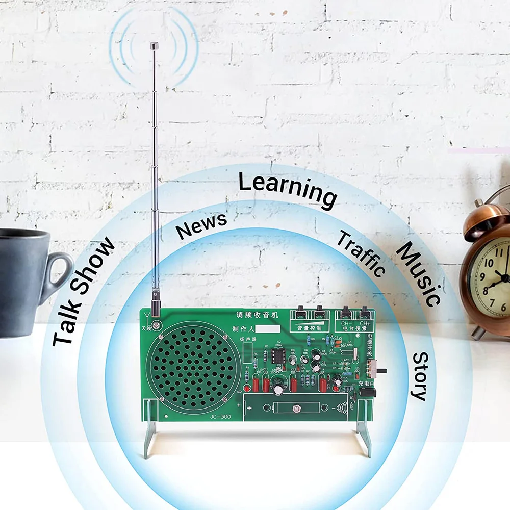 FM Radio DIY Kit RDA5807 FM Radio Receiver 87MHz-108MHz Frequency Modulation TDA2822 Power Amplifier Auto Searching Station