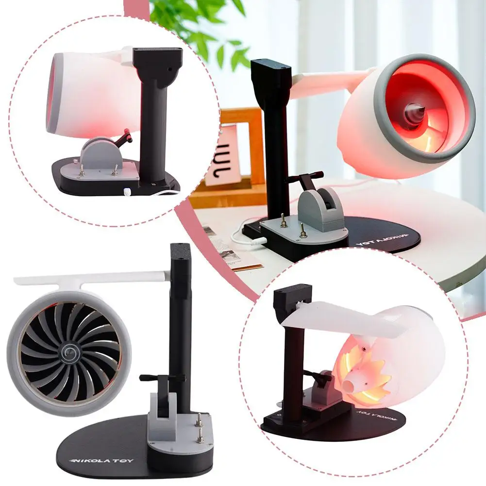 Creative Desktop Turbofan Whirlwind Fan Humidifier Lighting Dual Cooling Red Light Tail Flame USB Interface