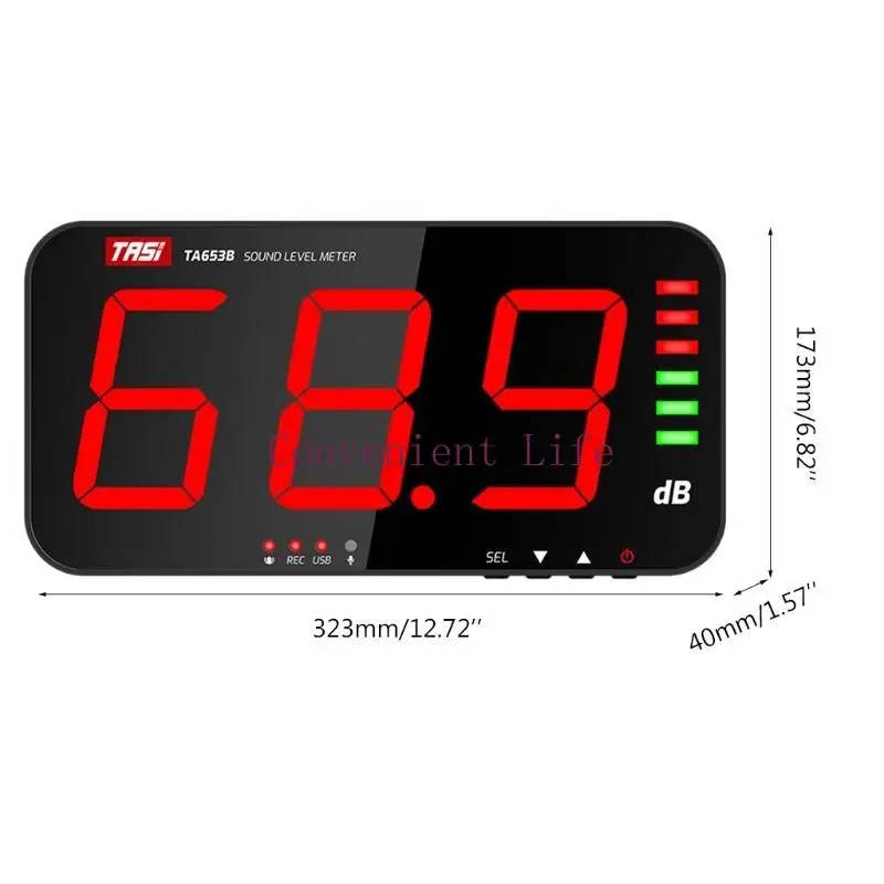 TASI TA654B Large Screen Noise Meter Decibel Meter Wall-mounted Sound Level Meter Environmental Noise Tester