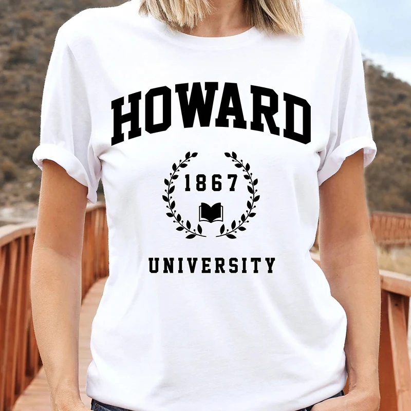 Howard University Women T Shirts Cotton Vintage School Tshirt Aesthetic Washington Dc T-shirt Gothic Clothes Female Tops