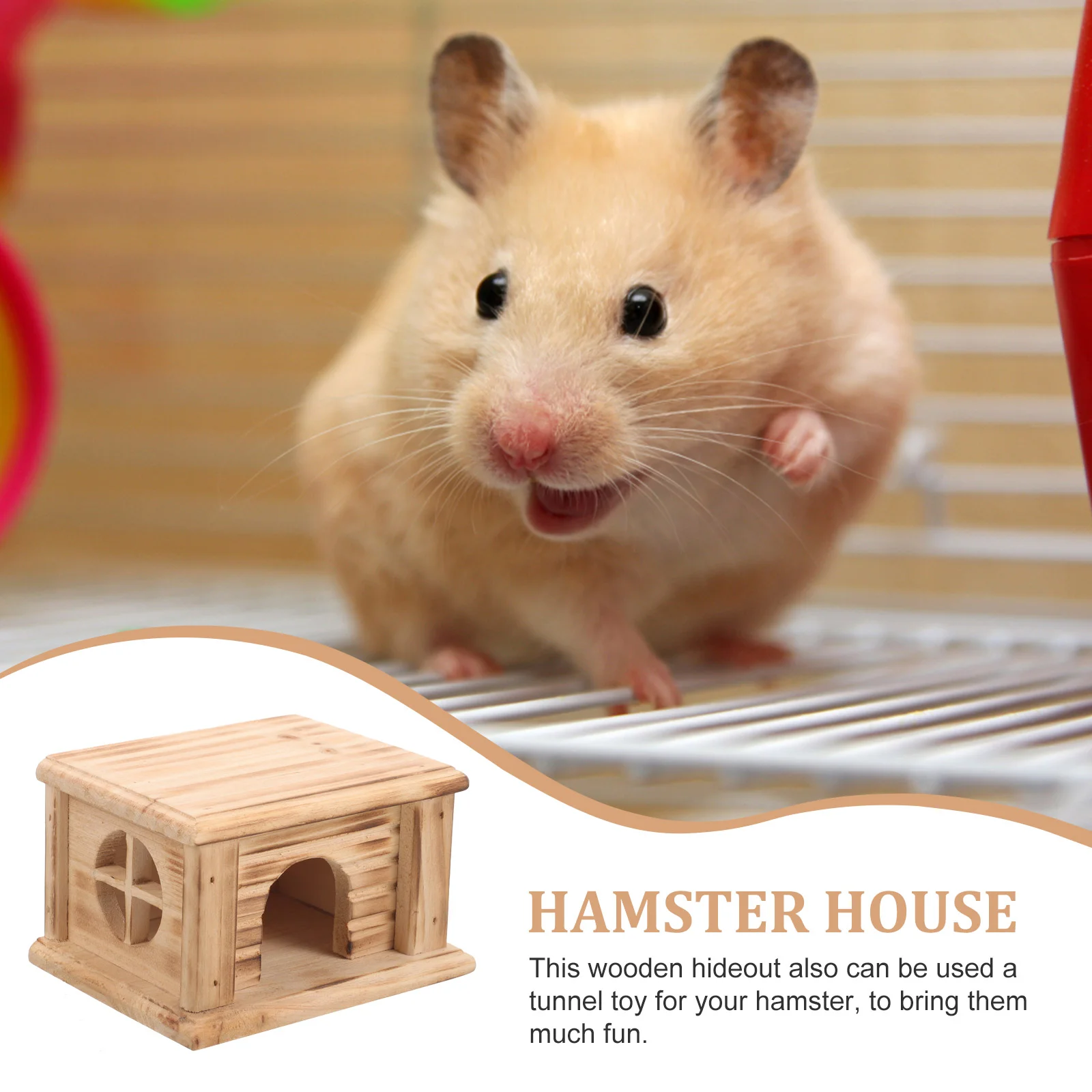 Wooden Hamster Hideout Cozy Hamster House for Small Animals Perfect for Hamsters Guinea Pigs and Rabbits