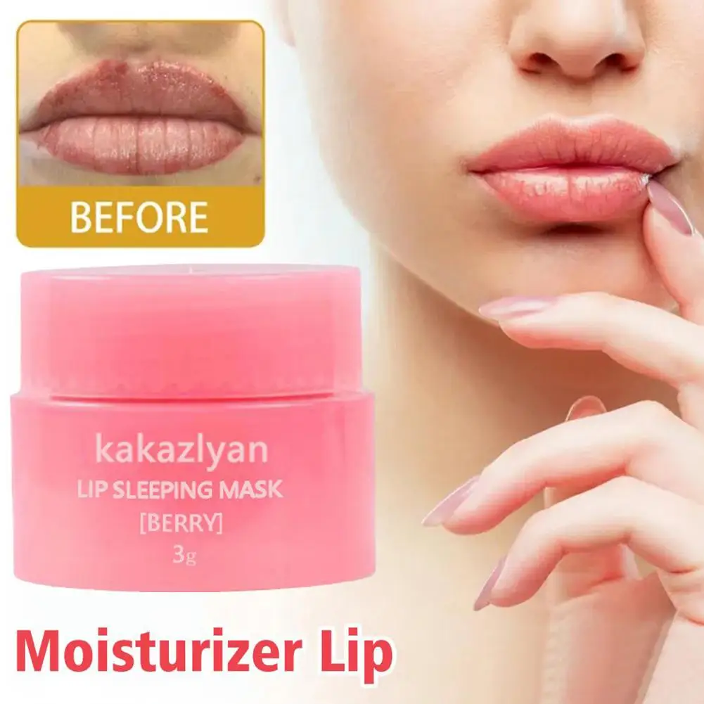 3pcs 3g South Korea Lip Sleep Mask Night Sleep Maintenance Moisturizing Lip Gloss Bleach Cream Nourishing Lip Care Lip Balm